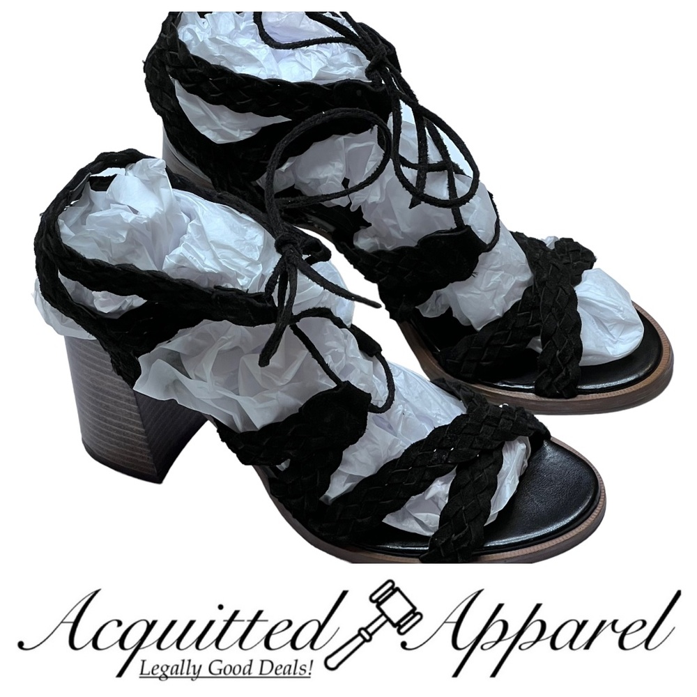 Marabelle Block High Heel Braided Tie Sandal
